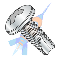 6-32 x 3/8 Phillips Pan Thread Cutting Screw Type 23 Fully Threaded Zinc