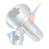 5/16-18 x 5/8 Six Lobe Pan Thread Cutting Screw Type F Fully Threaded Zinc