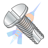 10-24 x 1/2 Slotted Pan Thread Cutting Screw Type 23 Fully Threaded Zinc