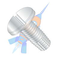 1/4-20 x 3/8 Slotted Pan Thread Cutting Screw Type F Fully Threaded Zinc