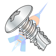 8-18 x 1/4 Phillips Truss Thread Cutting Screw Type 25 Fully Threaded Zinc