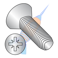 M2.5-0.45 x 5 Din7500M Metric Type Z Flat Thread Roll Screw Full Thd 18 8 Stain Steel PassWax