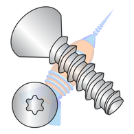 10-14 x 3/4 6 Lobe Flat Plastite Alternative 48-2 Full Thrd 18 8 Stainless Stl Passivate Wax