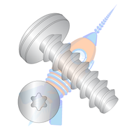 8-16 x 3/8 6 Lobe Pan Plastite 48-2 Alternative Fully Threaded 410 S/S Passivated & Waxed