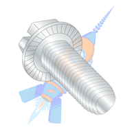 10-24 x 1/2 Slot IndHexWash Serrated Taptite Alternative Thread Roll Fully Thrd Zinc Wax