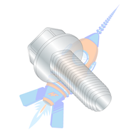 4-40 x 3/8 Unslot IndHex Wash Taptite Alternative Thread Roll Screw Full Thrd Zinc Wax