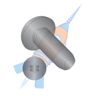 6-32 x 3/8 6 Lobe Pan Taptite Alternative Thread Rolling Screw Fully Thrd Black Oxide & Wax