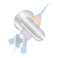 1/4-20 x 1/2 6 Lobe Pan Taptite Alternative Thread Rolling Screw Fully Thrd Zinc & Wax