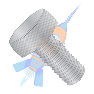 10-32 x 5/8 Knurled Thumb Screw Full Thread Aluminum