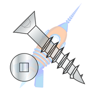 8 x 1-1/2 Flat Head (no nibs) Square Drive Deep Thread Wood Screw 2/3 Threaded Zinc