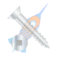 8-15 x 1-3/4 Square Drive Flat Head Full Body Wood Screw 2/3 Thread Zinc