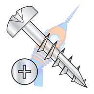10-9 x 1-1/2 Phillips Pan Deep Thread Screw Type 17 point 2/3 Thread Zinc