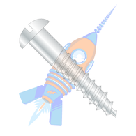 10-13 x 2-1/2 Slotted Round Full Body Wood Screw Zinc