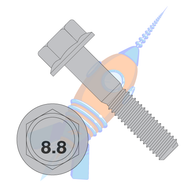 M10-1.5 x 35 DIN 6921 Class 8 Point 8 Metric Flange Bolt Screw Non Serrated Plain