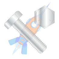 7/16-14 x 2-1/2 Hex Tap Bolt Grade 8 Fully Threaded Zinc Yellow