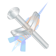 1/8 x 2 Combination Mushroom Head Toggle Bolt Zinc