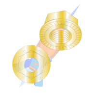 1/2-13 Serrated Flange Hex Lock Nuts Grade 8 Zinc Yellow