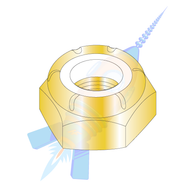 3/8-16 NTE Thin Pattern Nylon Insert Hex Lock Nut Course Thread Zinc Yellow