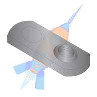 1/4-28 Tab Weld Nut Offset Hole One Projection Plain