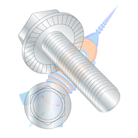 1/2-13 x 1-1/2 Serrated Indent Hex Flanged Washer Full Thread Grade 5 w/Head Markings Zinc