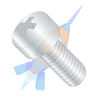 10-32 x 1/2 Phillips Fillister Head Machine Screw Fully Threaded Zinc