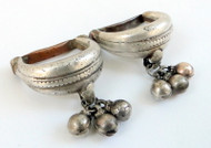 ANTIQUE Tribal old silver solid  big toe rings pair BELLY DANCE