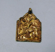 gold pendant~Antique tribal Hanuman 24 K gold silver pendant necklace
