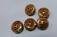 Vintage Gold Beads~18 k gold handmade beads 5 pcs