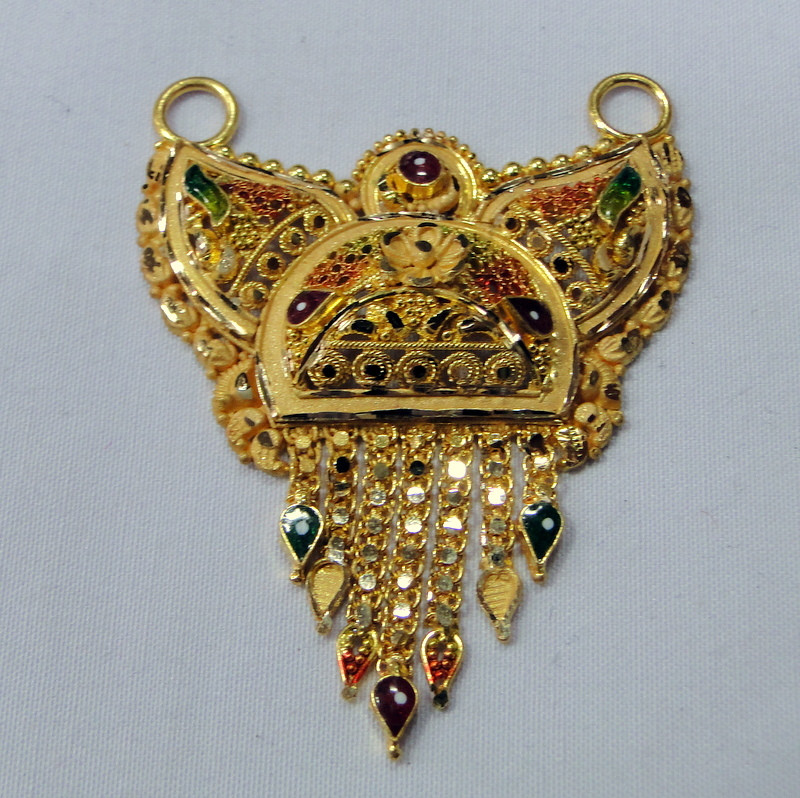 22 K Gold Mangalsutra Pendant Necklace Handmade Ethnicjewelart
