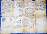 Hindu mantra hand written old paper document manuscript antique 8815