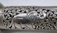SILVER MESSAGE SCROLL & PARCHMENT HOLDER BOX ELEPHANT
