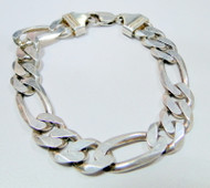 925 sterling  SILVER figaro Mens bracelet jewelry