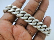 vintage 925 sterling silver link chain bracelet wide