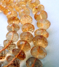 200 cts faceted Citrine strand beads gemstones necklace jewelry