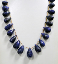 390 ct Lapis Lazuli gemstone drops strand necklace