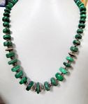460 ct Malachite gemstones and silver beads necklace