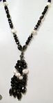 278 ct Faceted Garnet Pearls smoky Topaz  silver beads necklace