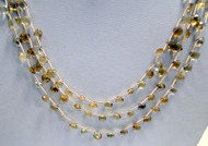 75 cts citrine gemstones drop beads necklace 3 line