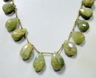 250 ct faceted Aquamarine gemstone drop beads strand necklace