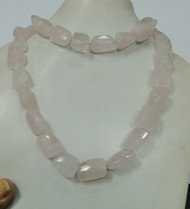 1305 cts Rose quartz gemstones beads strand necklace