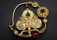 vintage antique 22 K solid gold nose ring pendant tribal