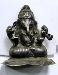 Antique 925 sterling silver Lord Ganesha statue Hindu icon 8200