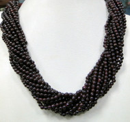Garnet beads twisted multiple strands necklace