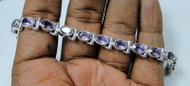 925 sterling silver Amethyst gemstone  bracelet 8460