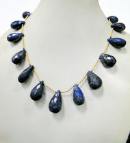 350 ct Lapis Lazuli gemstone drops strand necklace
