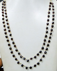100 cts Garnet gemstones drop beads necklace Rhodolite 3 line