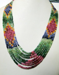Multi gemstones strands~350 cts gemstones strands necklace