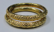 18 karat gold vermeil sterling silver bangle bracelet classic pair
