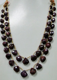 Vintage Ruby gemstones drops necklace strand 300 carats