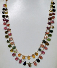 Tourmaline gemstones drops necklace strand 100 carats